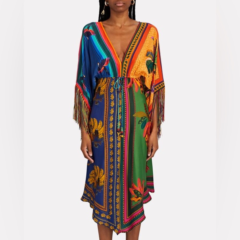 Farm Rio Scarf Print Kaftan - Picture 2 of 14